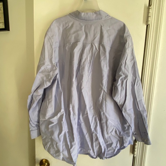LL Bean Womens 3X Light Blue Button Down Shirt Long Sleeve Cotton Casual - Picture 2 of 5
